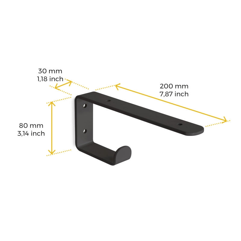 Set di supporti per mensole in legno Shelf dritto con tubo quadro, Acciaio, Verniciato bianco