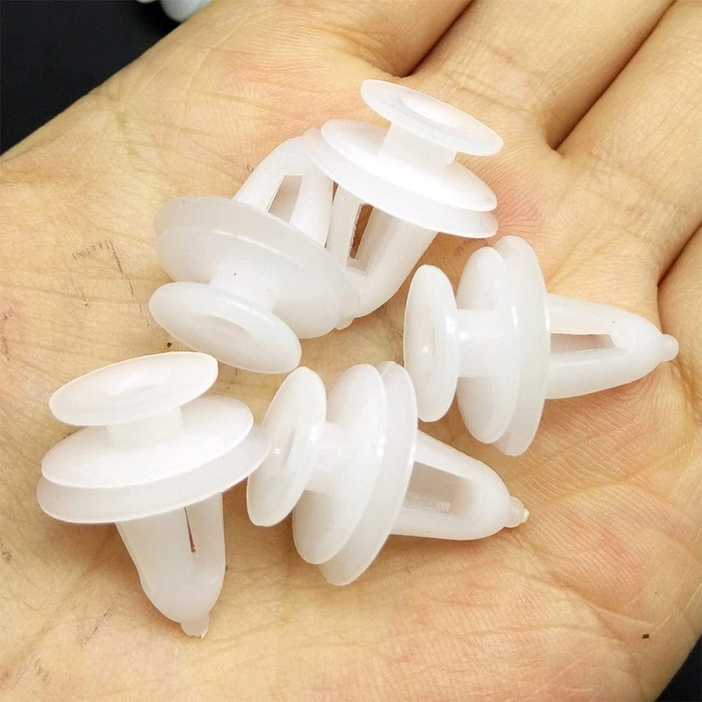 Trade Shop - Kit 40pz Clip Di Fissaggio Pannello Automatico Rivetti Plastica Ganci Auto Bianco -