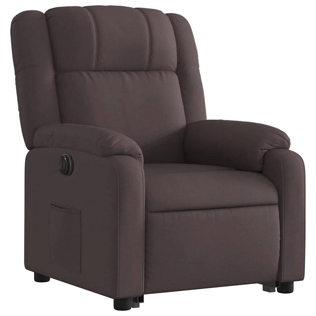 Poltrona Alzapersona Reclinante Elettrica Marrone Scuro Tessuto 3205231
