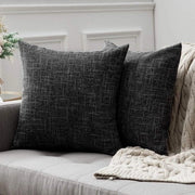Set di 2 copriletti lino decorativi con chiusura a zip nascosta 40 x 40 cm grigio scuro