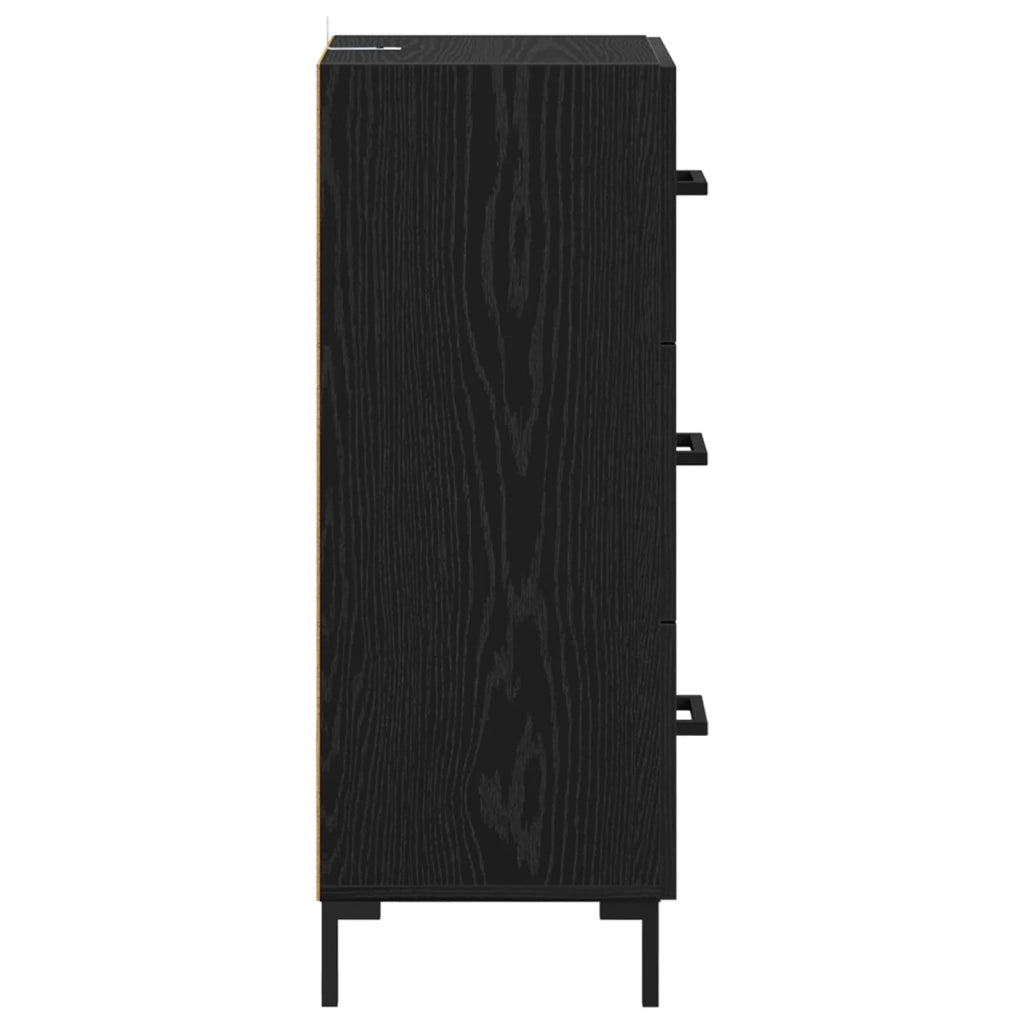 Credenza | Madia | Buffet da pranzo | Armadio da pranzo Rovere Nero 34,5 x 34 x 90 cm Legno multistrato