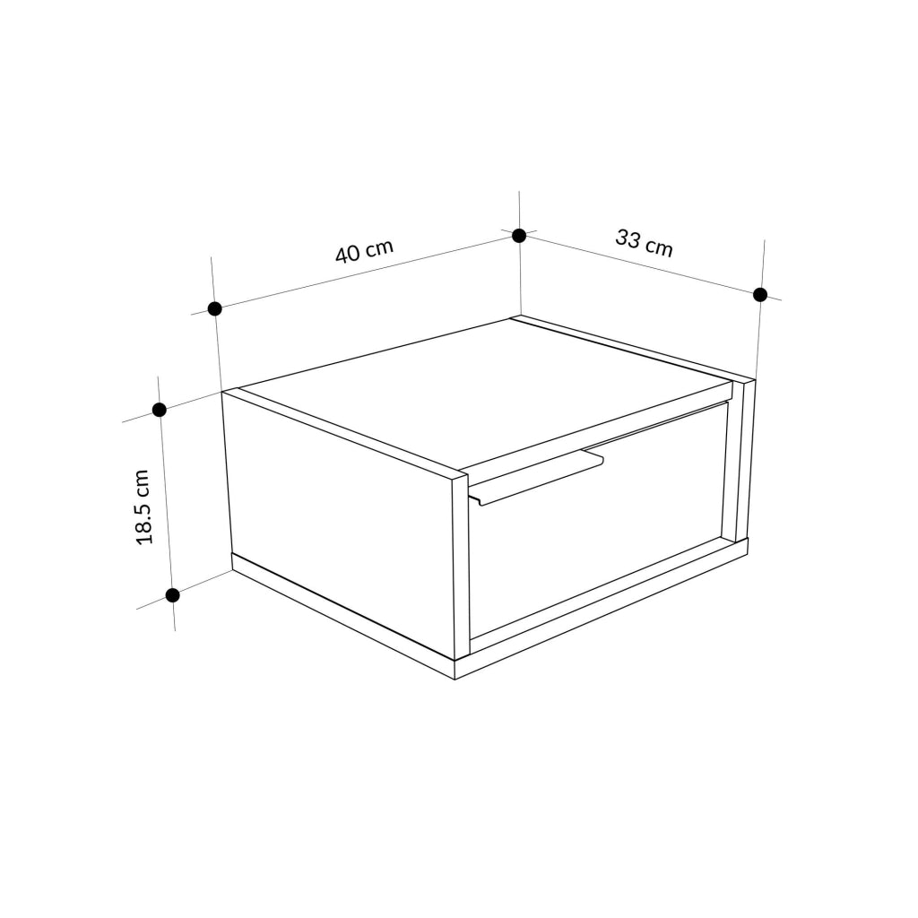 Comodino in legno "Eco" - 40 x 30 x 19 cm - Marrone