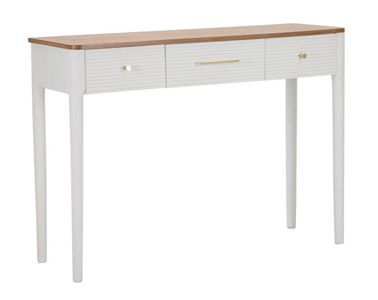Console Fissa Matera 107x80x37 cm in Legno MDF e Ferro Bianco/Marrone