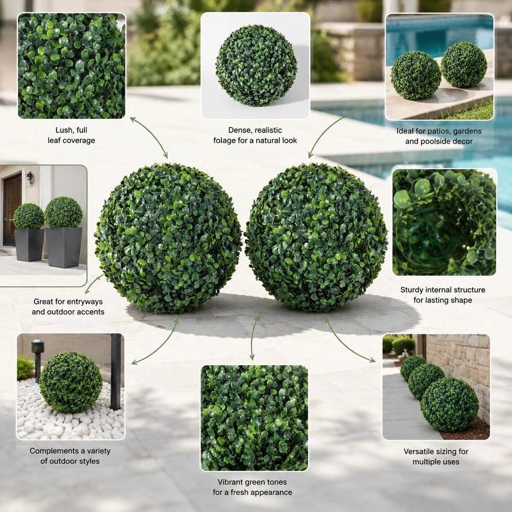 Boxwood Balls, 2 Pieces. Artificially Shaped Ball, 35 Cm.