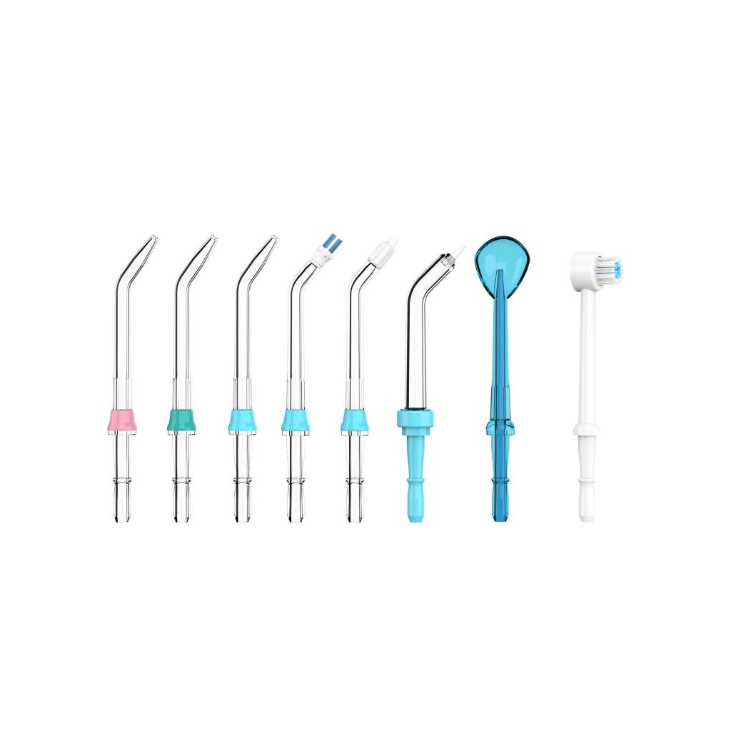 Idropulsore dentale 600ml con 10 livelli pressione e 7 accessori, irrigatore orale 360° IPX4 per pulizia denti e gengive - Sogo