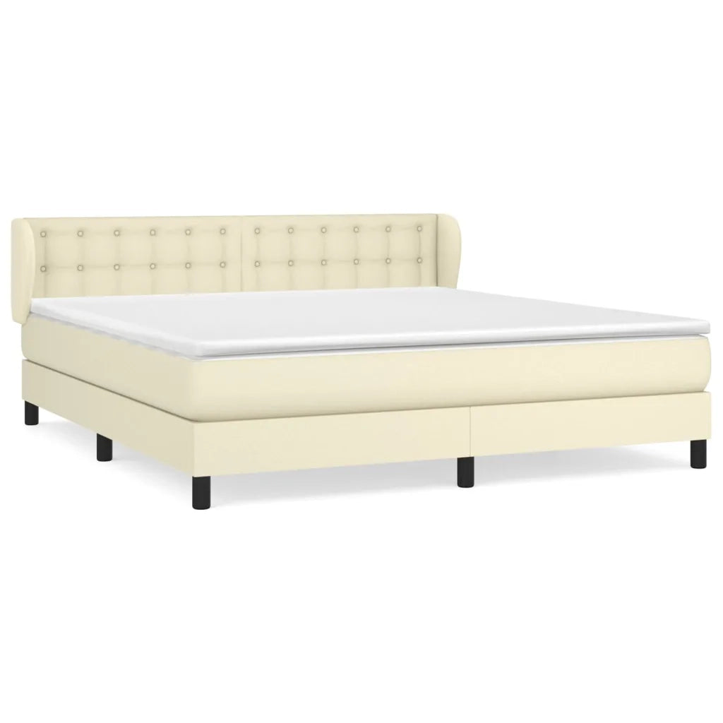 Giroletto a Molle con Materasso Crema 160x200 cm in Similpelle 3127321