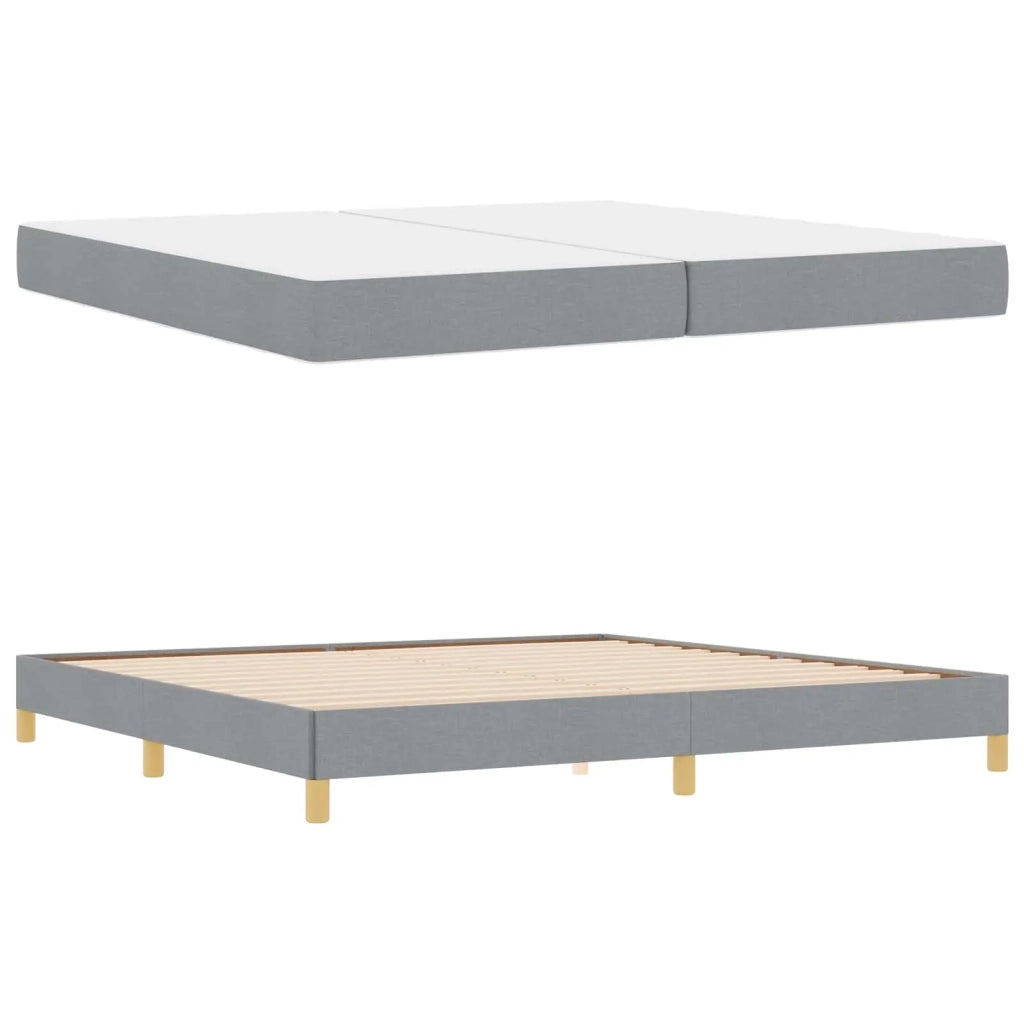 Letto a molle con materasso Grigio chiaro 200 x 200 cm Tessuto 3398591