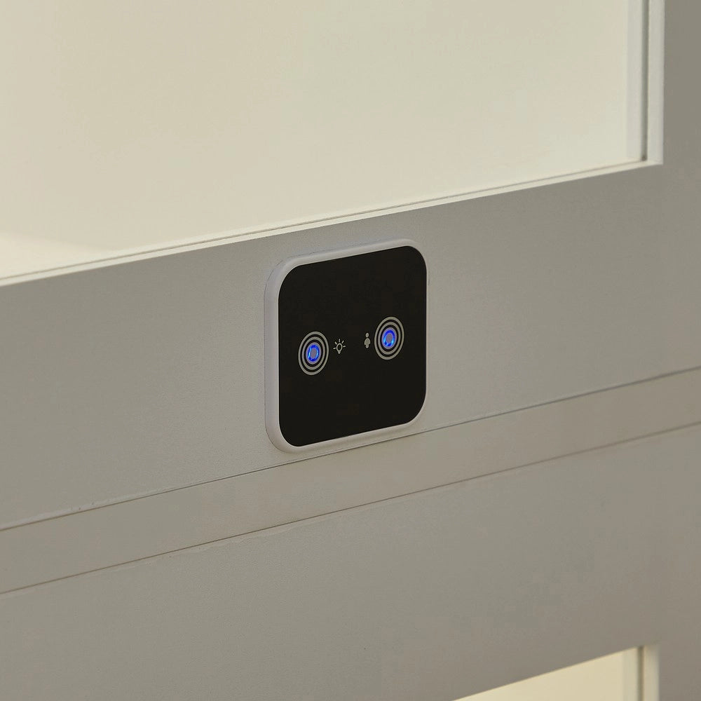 Vetrina a 4 Ripiani con LED, Ante in Vetro e Sensori ¨C Xylo ¨C Bianco 40x35x165