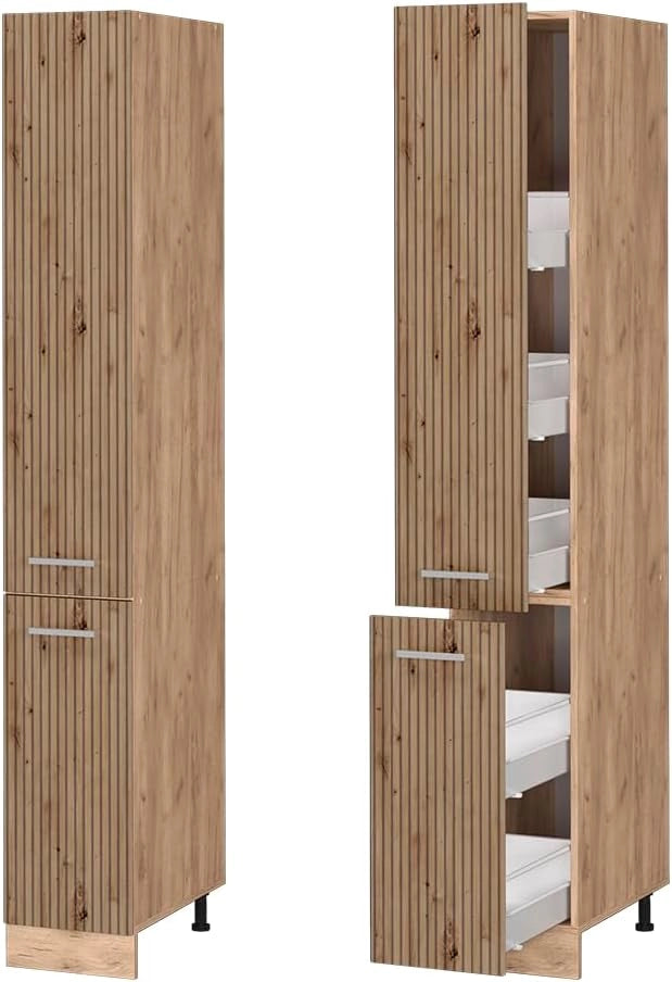 Armadio da farmacia R-Line, Rovere artigianale, 30 cm, per la libera combinazione all'interno di sistemi cucina modulari