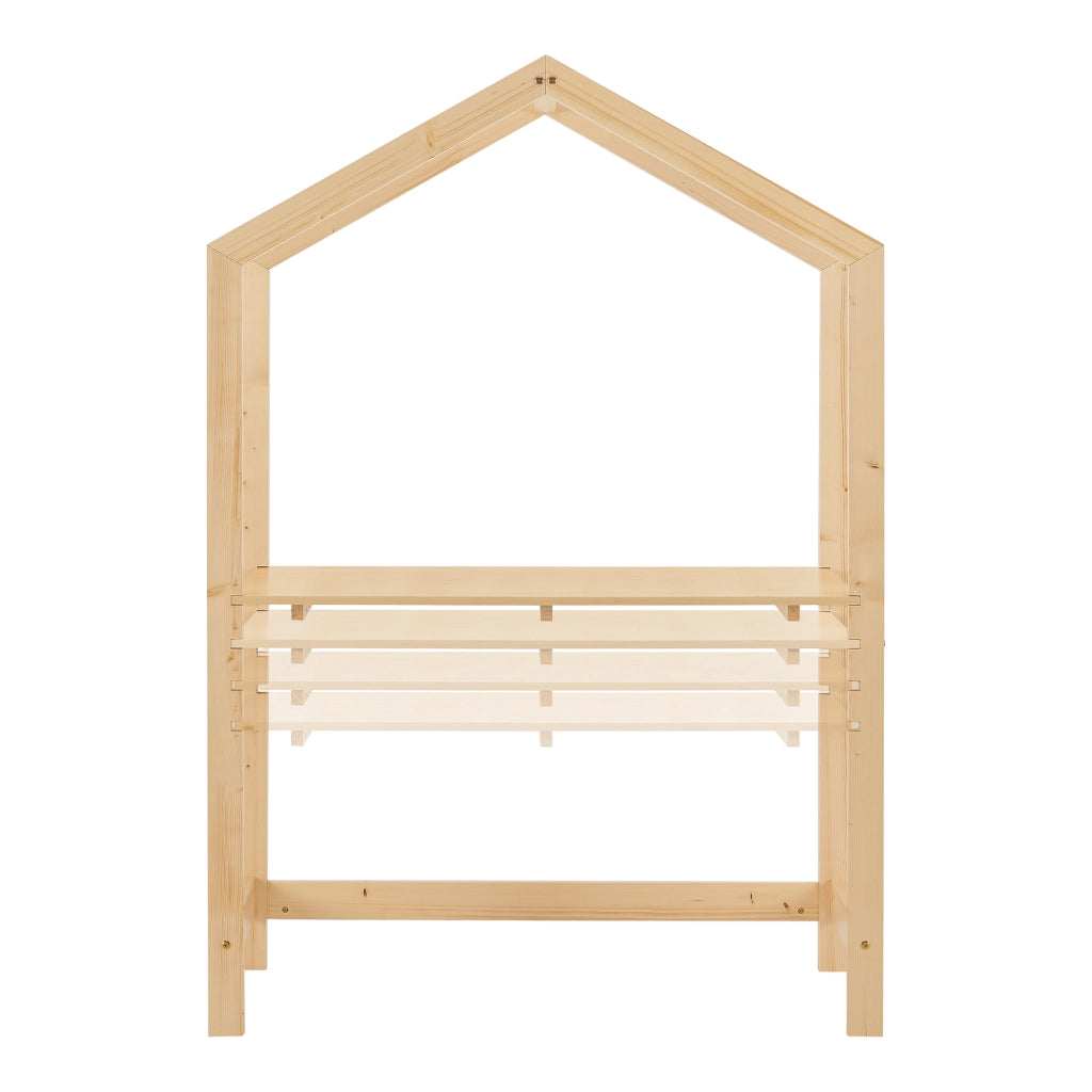Scrivania Suså per Cameretta Forma di Casetta - Legno Naturale [en.casa]