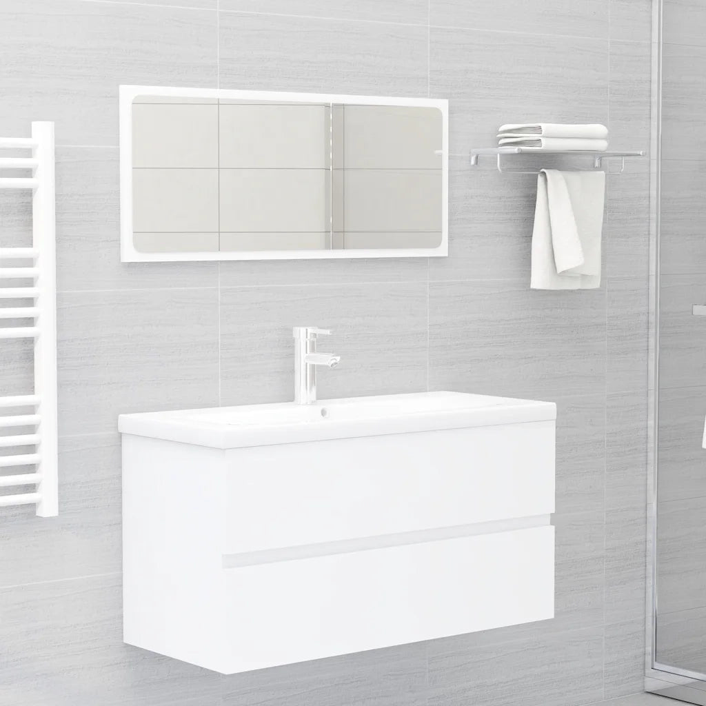 Mobile Lavabo | Armadio Lavabo Bianco 90x38,5x45 cm in Legno Multistrato