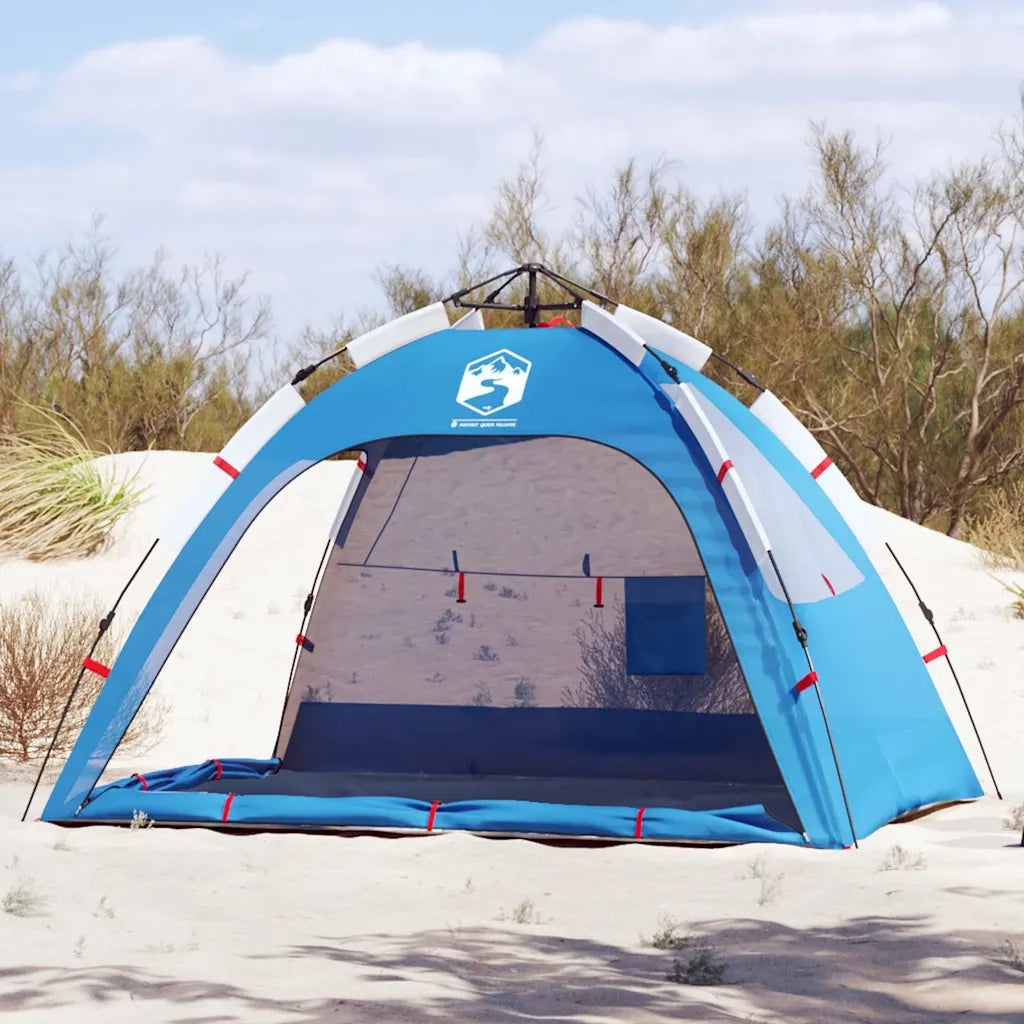 Tenda da Spiaggia 2 Persone-Tenda da campeggio Azzurro Rilascio Rapido Impermeabile 620113