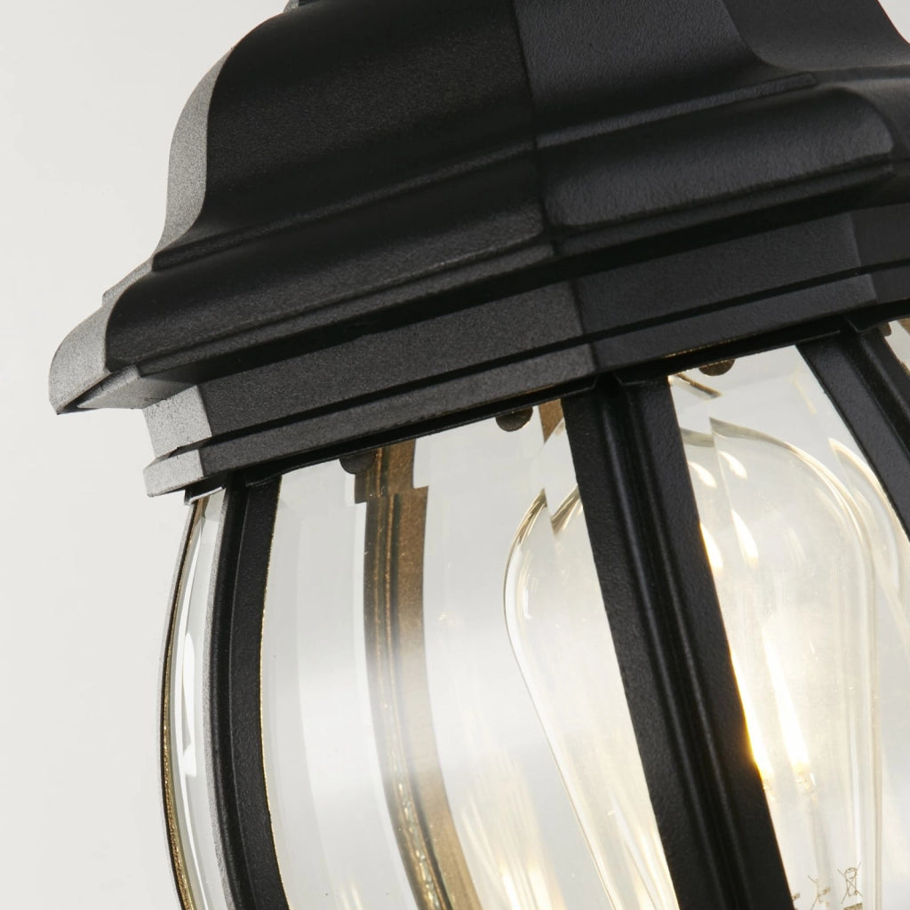 Bel Aire Outdoor Post 500mm, Nero con Vetro Trasparente