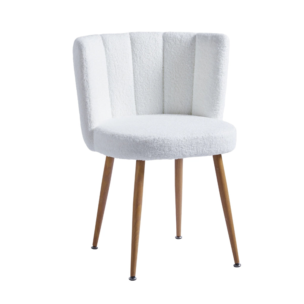 SEDIA Set da 2 pezzi Schienale ergonomico 64x40x58 cm Bianco Tessuto Teddy