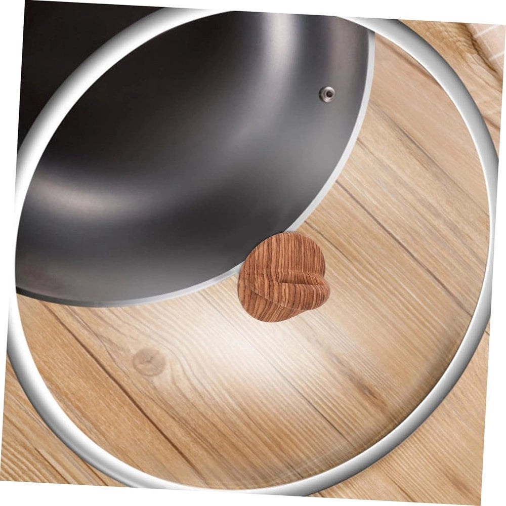 Trade Shop - Pomello Manopola Ricambio Per Coperchio Resistente Al Calore ø7cm Effetto Legno 607416 -