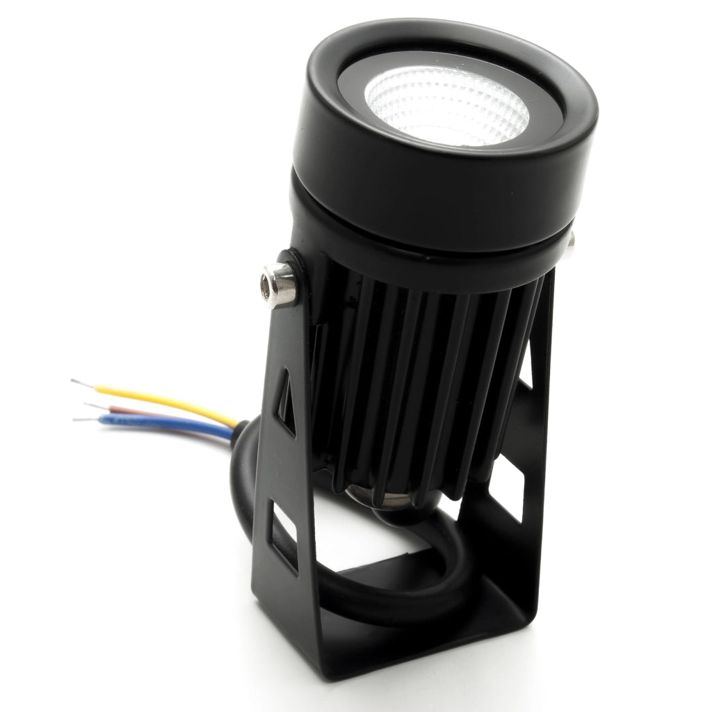 Faretto LED spot staffa orientabile 3.5W esterno luce giardino parete IP65 230V COLORE NERO 3000K