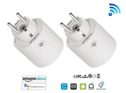 Coppia Spine Domotiche Wireless 10A Temporizzatore Vocale Compatibile Alexa Google EU