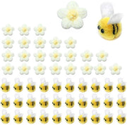 Decorazione per Cappelli 30 Stuks - Piume/Vilten Api - Fiori a Maglia 20 Stuks - Carine Decorazioni - Per Cappelli/Sfumature - Design Realistico - Decorazione per Api