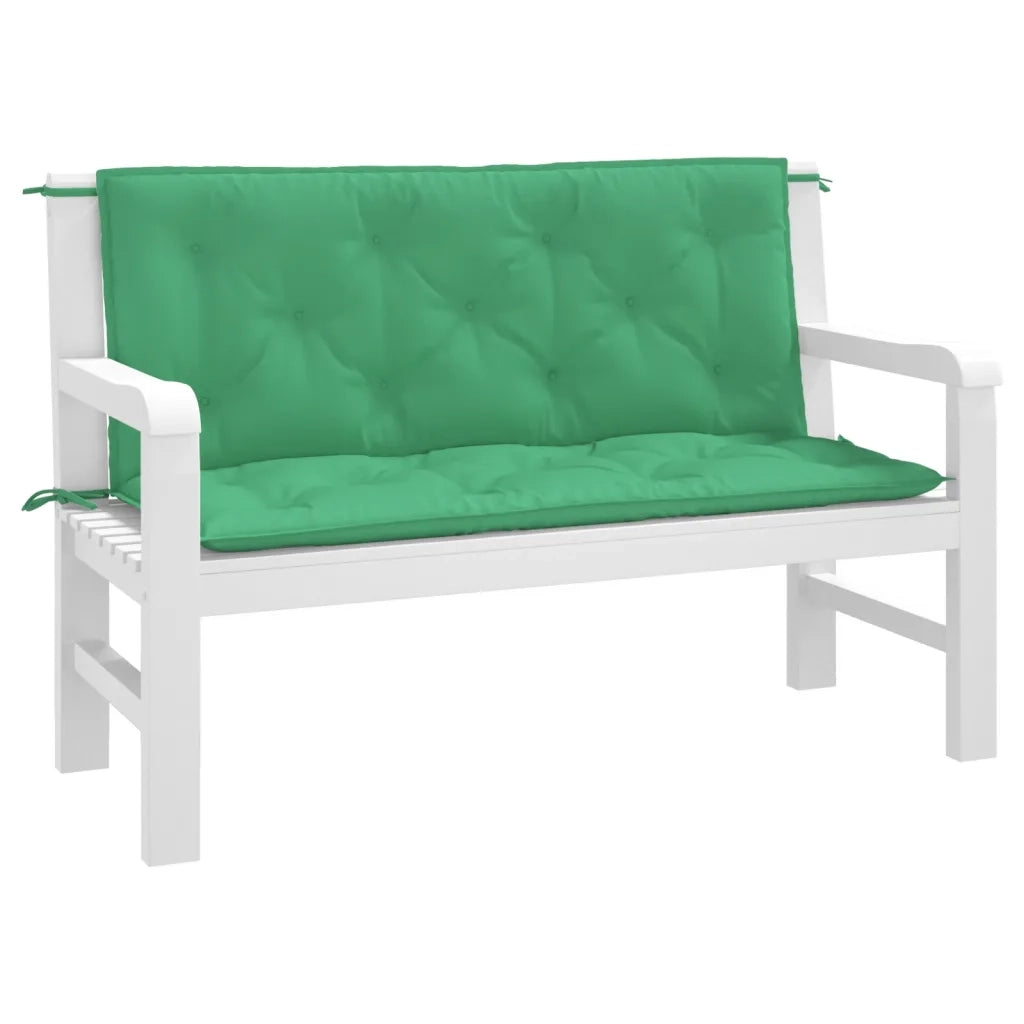 Cuscini Panca da Giardino 2pz Verdi 120x50x7 cm Tessuto Oxford 361683