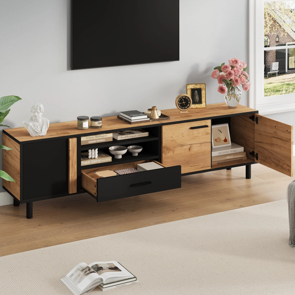 Mobile TV con 3 ante e 1 cassetto; vano aperto - per soggiorno - 180×32.5×50 cm