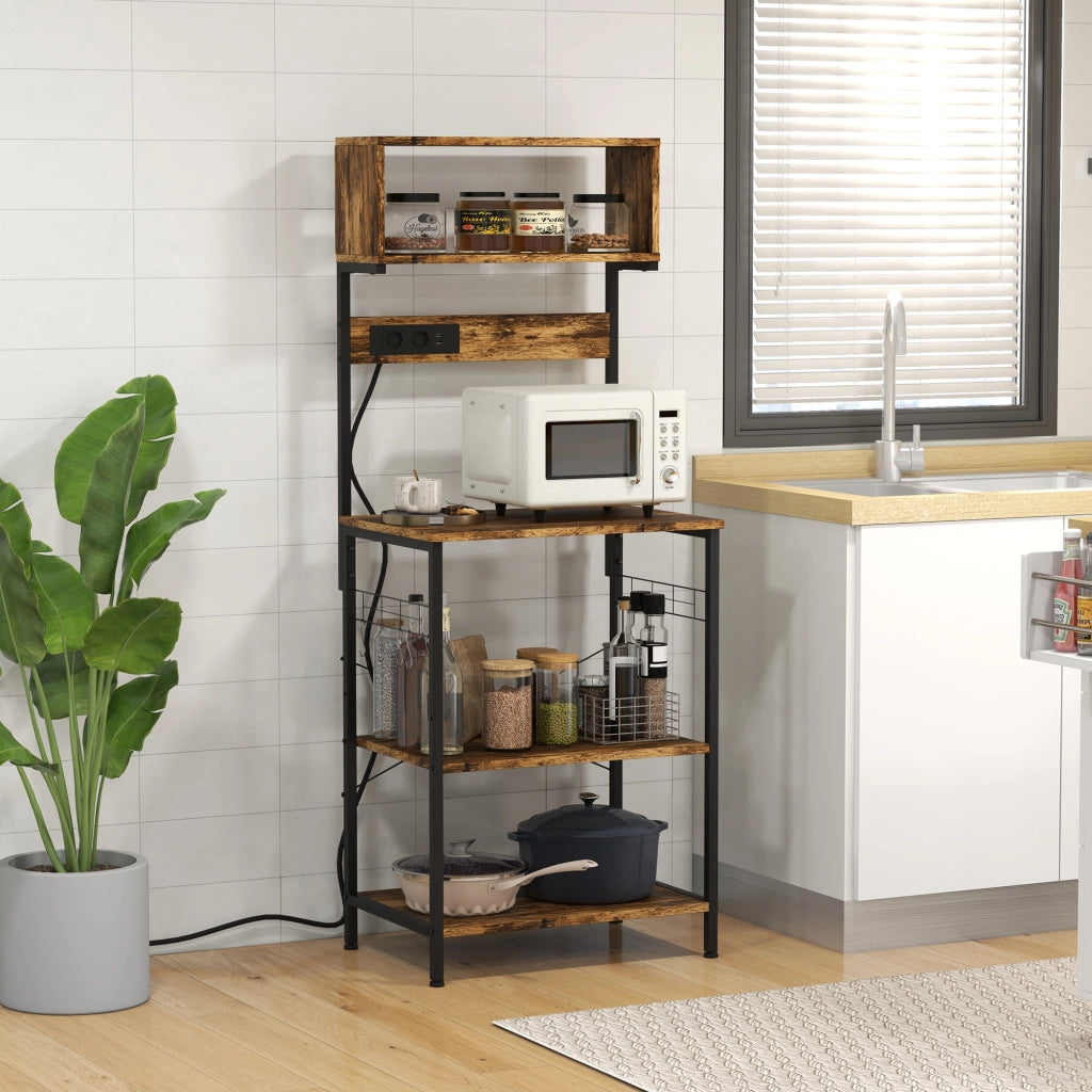 Tavolo da cucina con ripiani ¨C zephmum ¨C bianco, metallo, regolabile