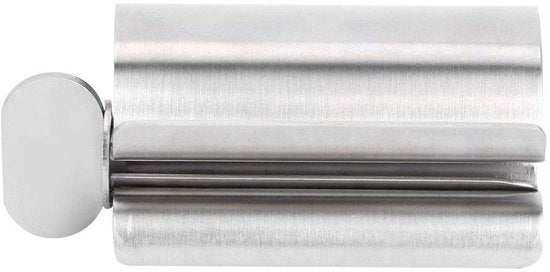 Dispensatore di tubi di pasta da denti - Fatto di acciaio inossidabile - Multifunzionale - Strumento per comprimere i tubi - Supporto antiscivolo - Dimensioni 8x3,3x3,7cm - Contenitore per pasta da denti