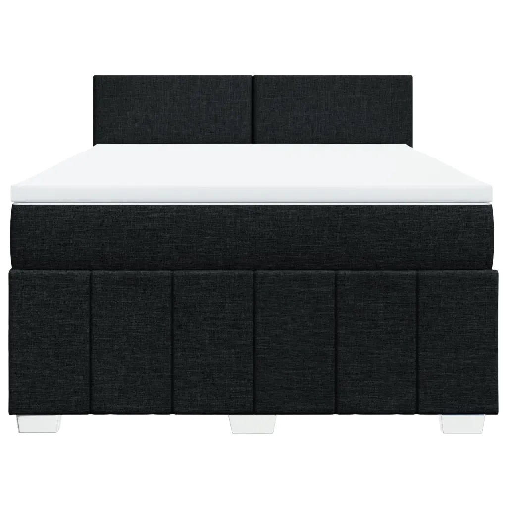 Giroletto a Molle con Materasso Nero 160x200 cm in Tessuto