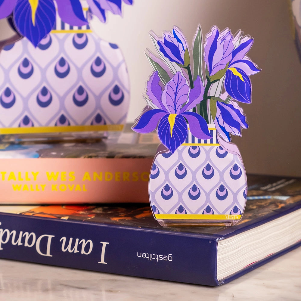 MINI PROFUMATORE IRIS  IN CRISTALLO ACRILICO DECORATO VIOLA FRAGRANZA BY CHIARA FIRENZE ANIMA 50ML