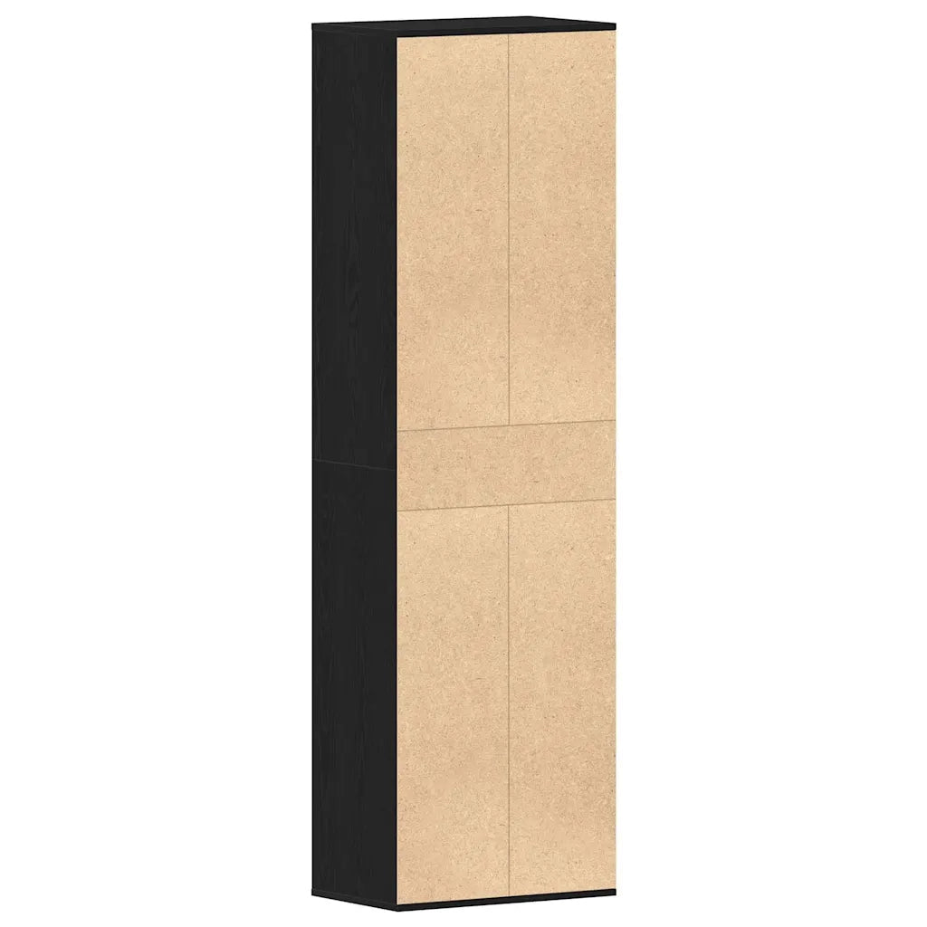 Scarpiera-Scaffale per scarpe Rovere Nero 54x34x183 cm in Legno Multistrato