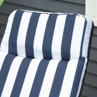 Sedia Sdraio per Esterni da 2 Pezzi Pieghevole e Reclinabile, Lettino Prendisole con Cuscino Imbottito, Blu e Bianco