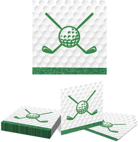 Serviette da Tavola da 20 pezzi - Disegno Golf - 2 strati - 33 cm - Decorazione da Tavola - Adatto per Festa e Torneo di Golf