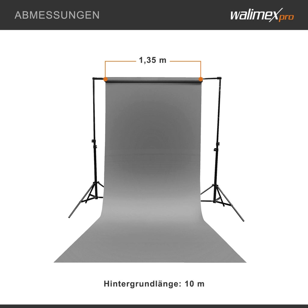Sfondo fotografico in cartoncino grigio 1,35 x 10 m, Backdrop foto antiriflesso e resistente, per studi fotografici