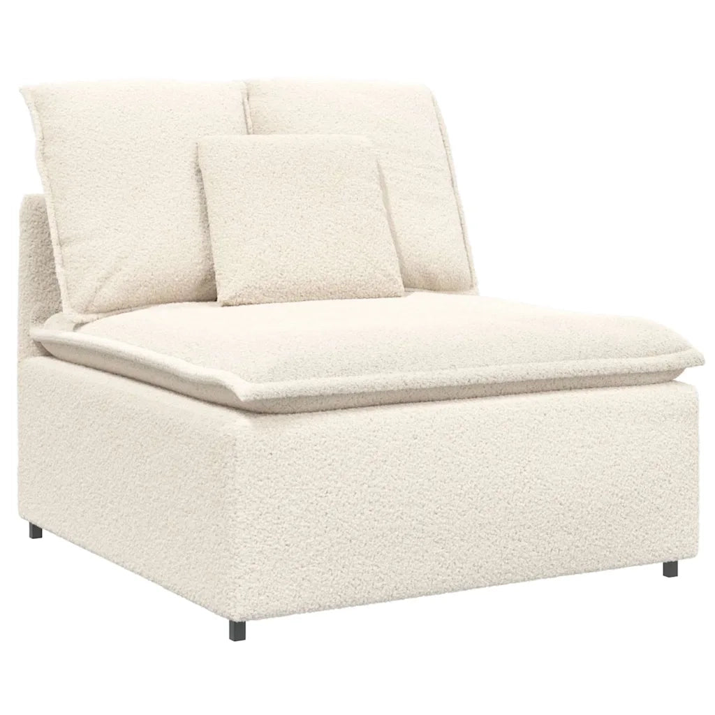 Modulo Centrale Divano Modulare con Cuscini Crema 100 cm 958779