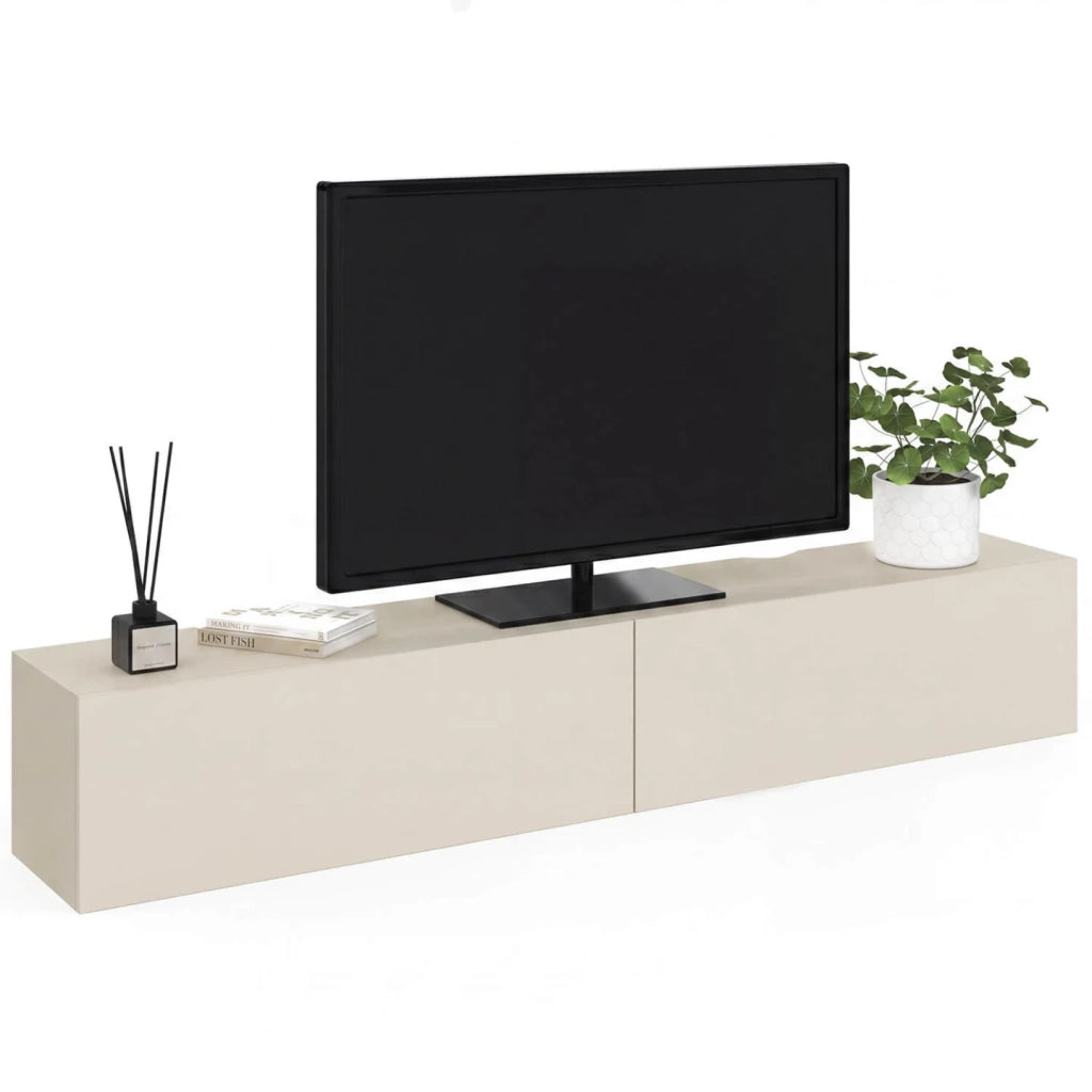 IDMarket - Mobile TV sospeso ELIO 180 cm 2 ante beige