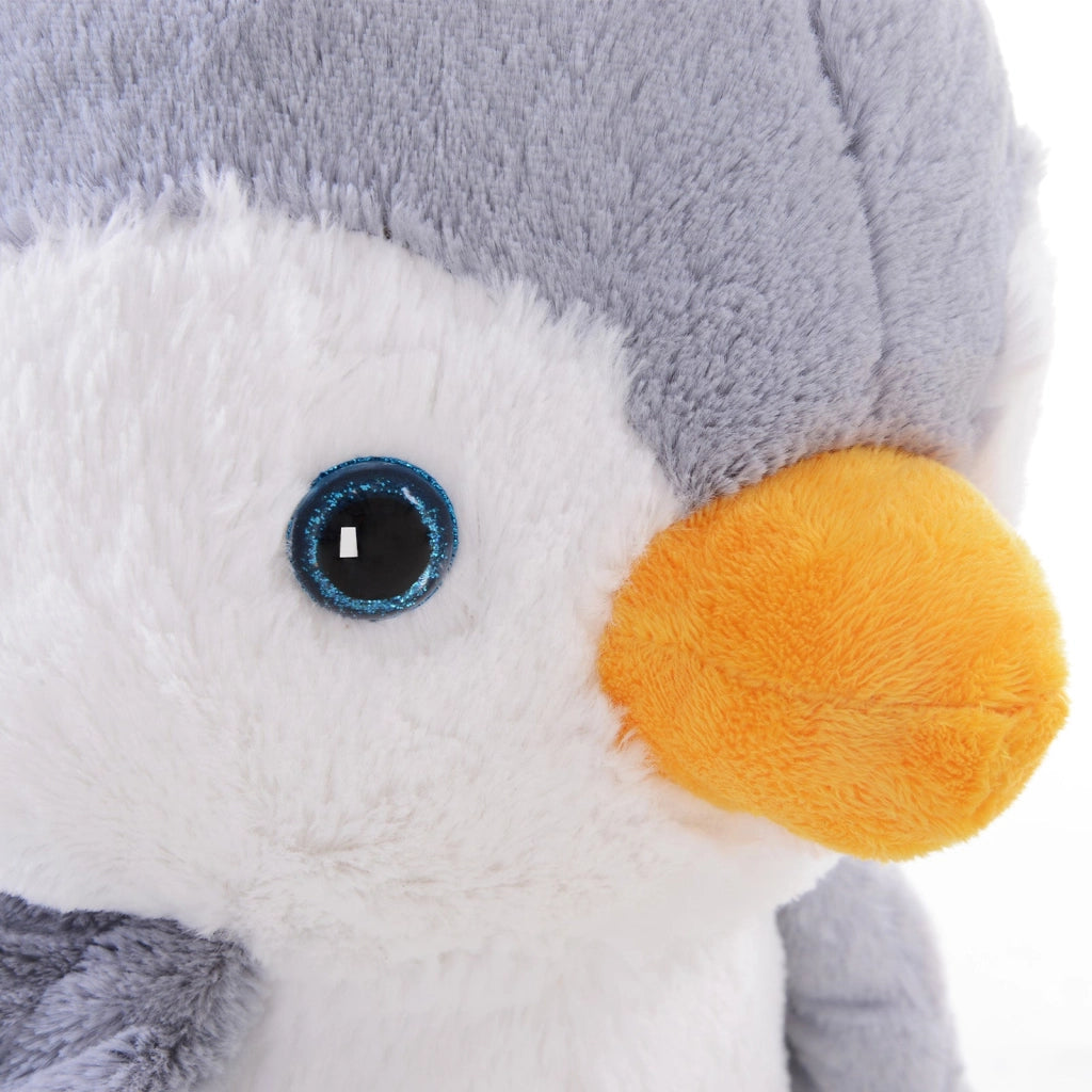 Cavallo a Dondolo per Bambini in Legno e Peluche Pinguino Grigio