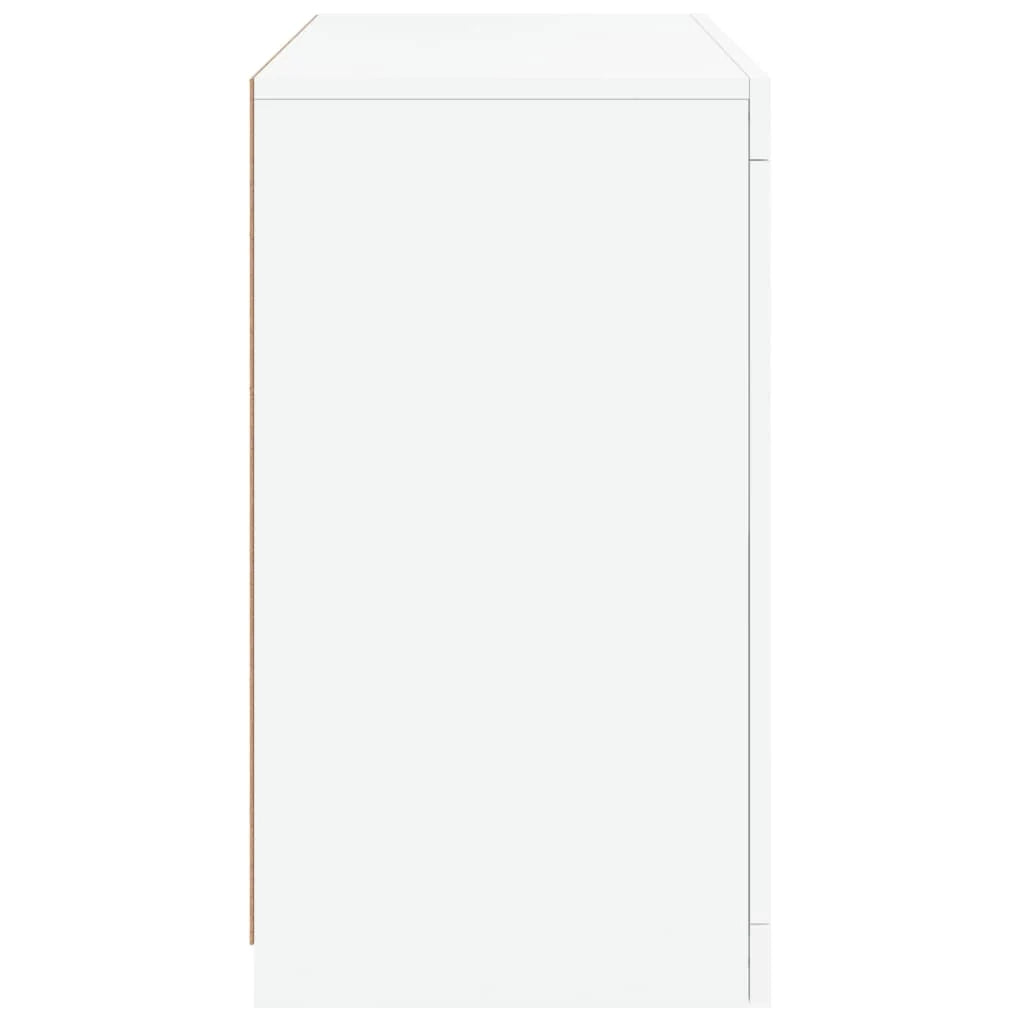 Buffet credenza cassettiera mobiletto mobile contenitore organizer per cucina soggiorno salotto con luci LED 60,5 x 37 x 67 cm bianco 02_0029855