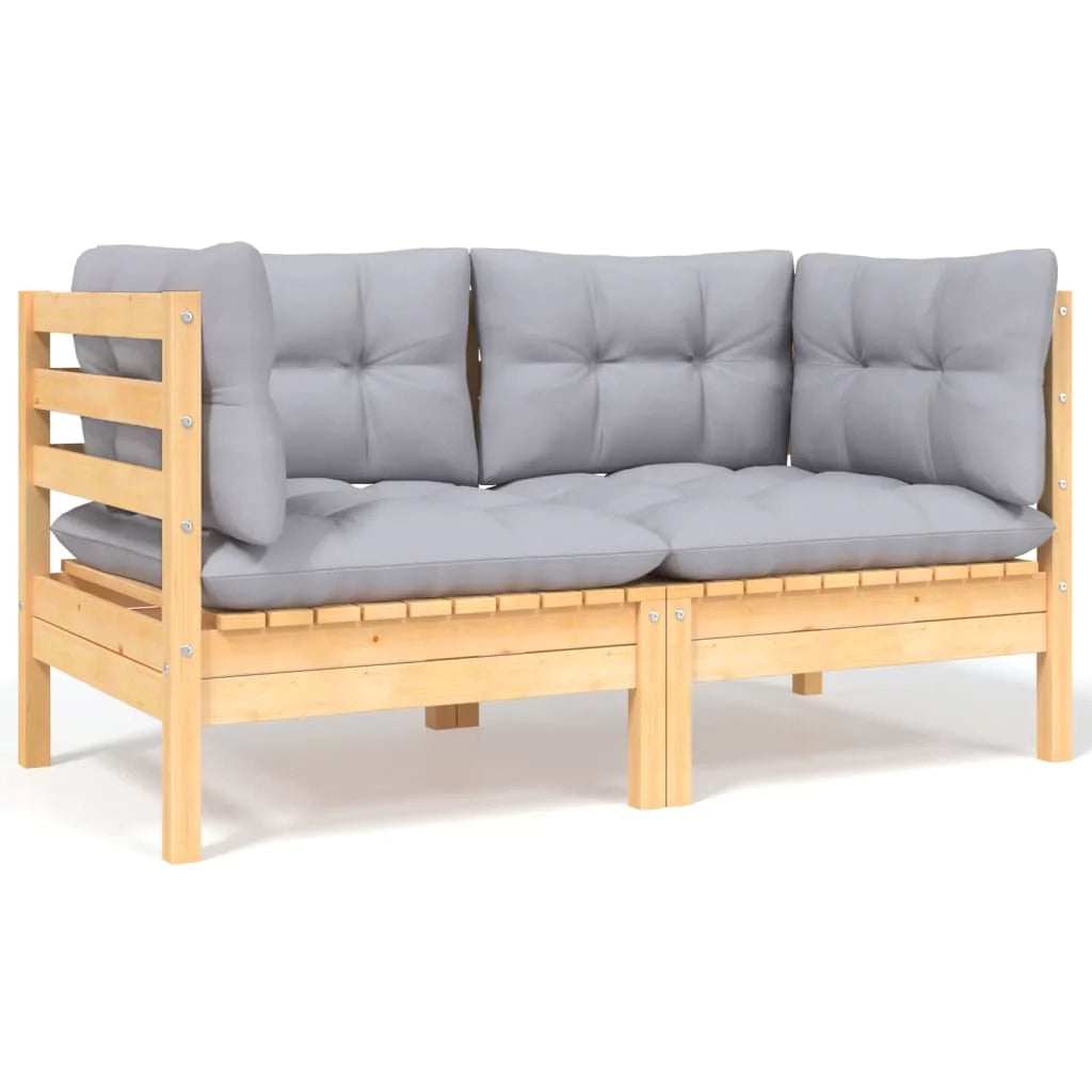 Set di mobili da giardino mobili da esterno 8 pezzi con cuscini grigio legno di pino massiccio 02_0017579