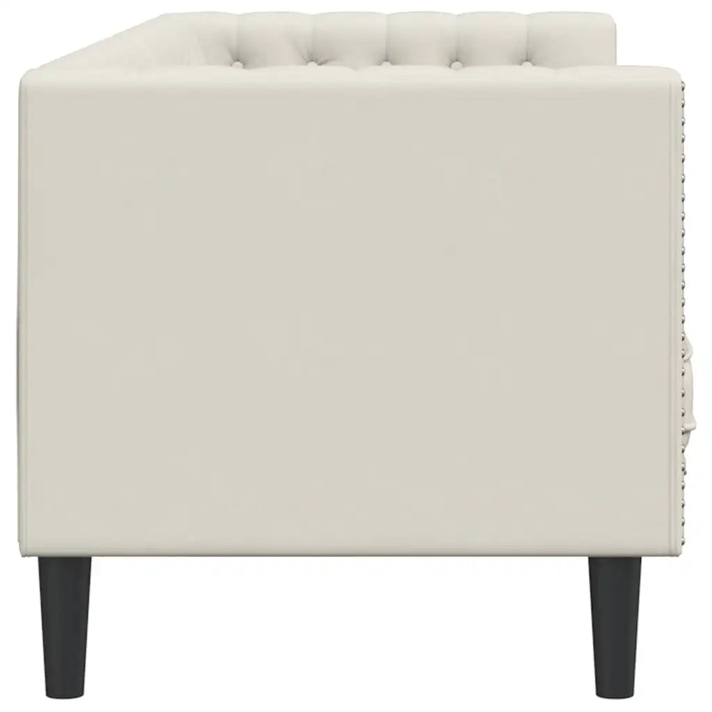 Divano Chesterfield con Rinforzi 3 Posti Crema in Velluto 372700