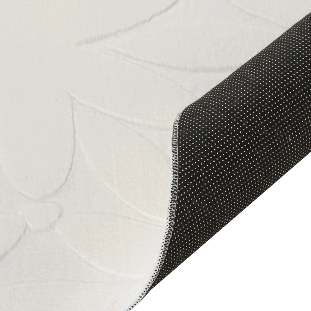 Tappeto Rettangolare Bianco Sporco in Tessuto Jacquard 160 x 230 cm
