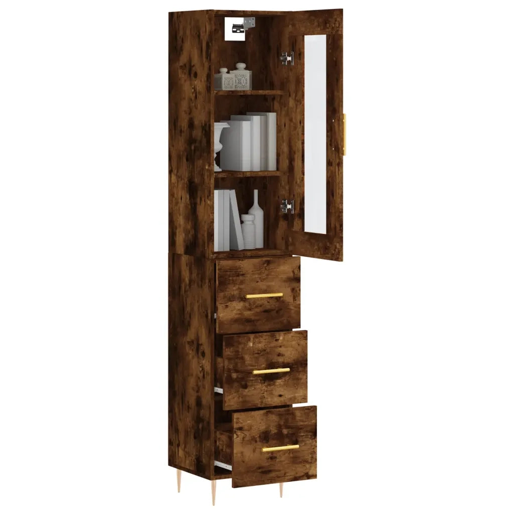 Credenza Rovere Fumo 34,5x34x180 cm in Legno Multistrato 3199230