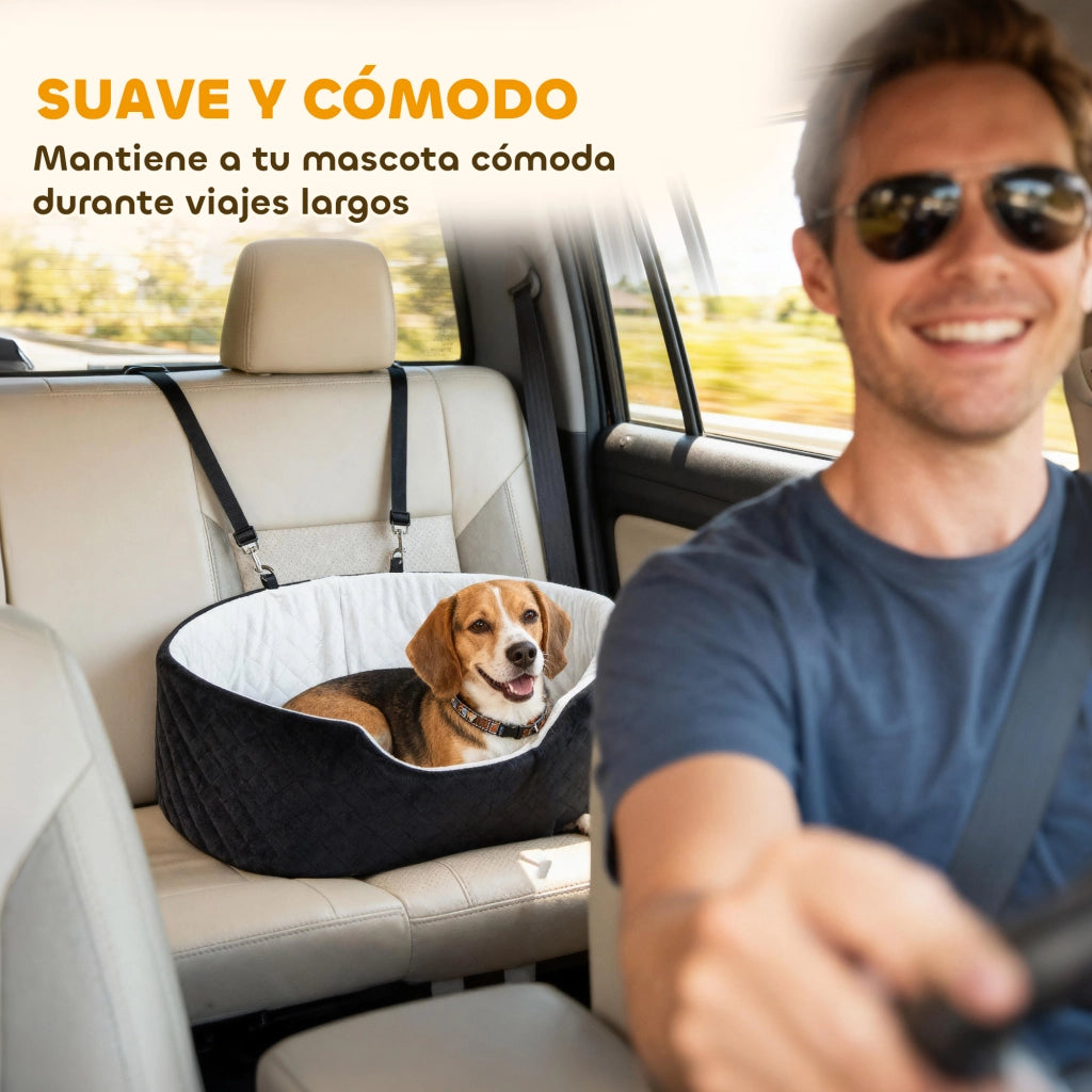 Sedile Auto per Cani ¨C Zephmum ¨C Nero con Base Antiscivolo