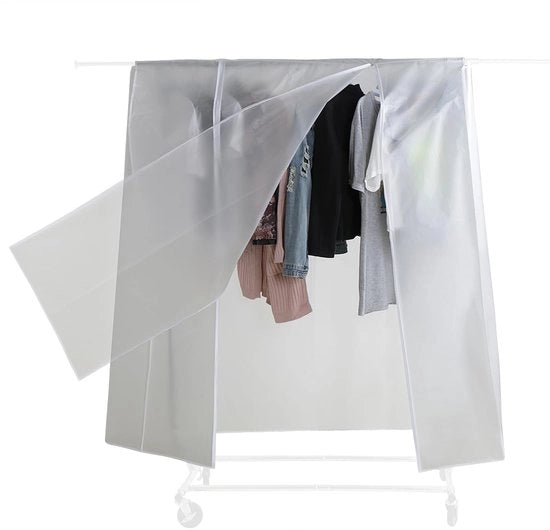 Casacca per appesi abbigliamento Protezione per appesi abbigliamento Copertura impermeabile trasparente con cerniera Borsa per abbigliamento 150 x 133 x 55 CM