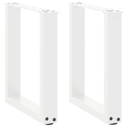 Set di 2 gambe per tavolino a forma di U 38 x 43 cm supporto robusto con piedini regolabili design moderno in acciaio bianco 02_0057393