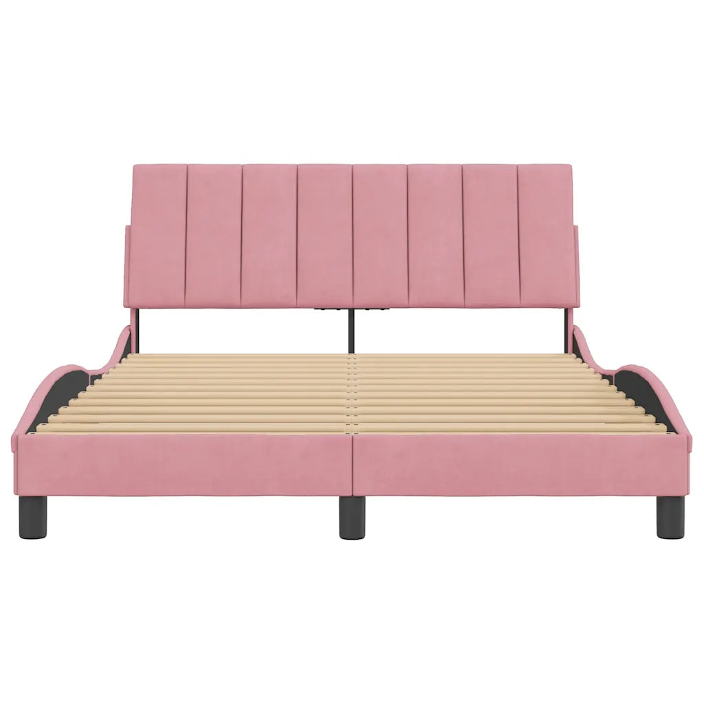 Giroletto senza Materasso Hanko Rosa 140x190 cm in Velluto 3207848