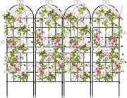 Traliccio da Giardino in Metallo 180 x 50 CM, Set di 2/4 Pannelli di Recinzione da Esterno per Piante Rampicanti, Decorazione Esterna per Giardino, Cortile e Patio (4 Pannelli)