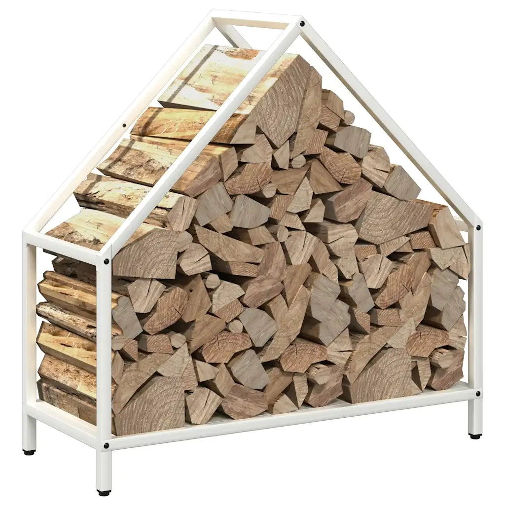 Rastrelliera per Legna da Ardere Bianca 60x25x60 cm 864304
