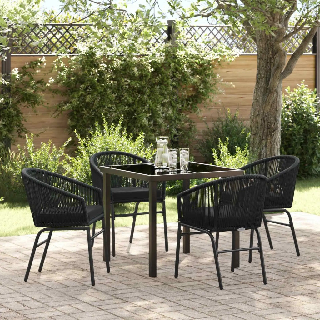 Set da Pranzo per Giardino 5 pcs Nero 3379346