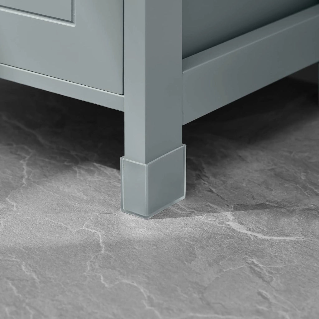 Mobile Bagno Cassettiera – Mobiletto Stretto con 2 Cestini – Armadietto Salvaspazio per Piccoli Bagni e WC, Mobiletto Bagno in Legno, Grigio, 30x89x30 cm, FRG127-SG