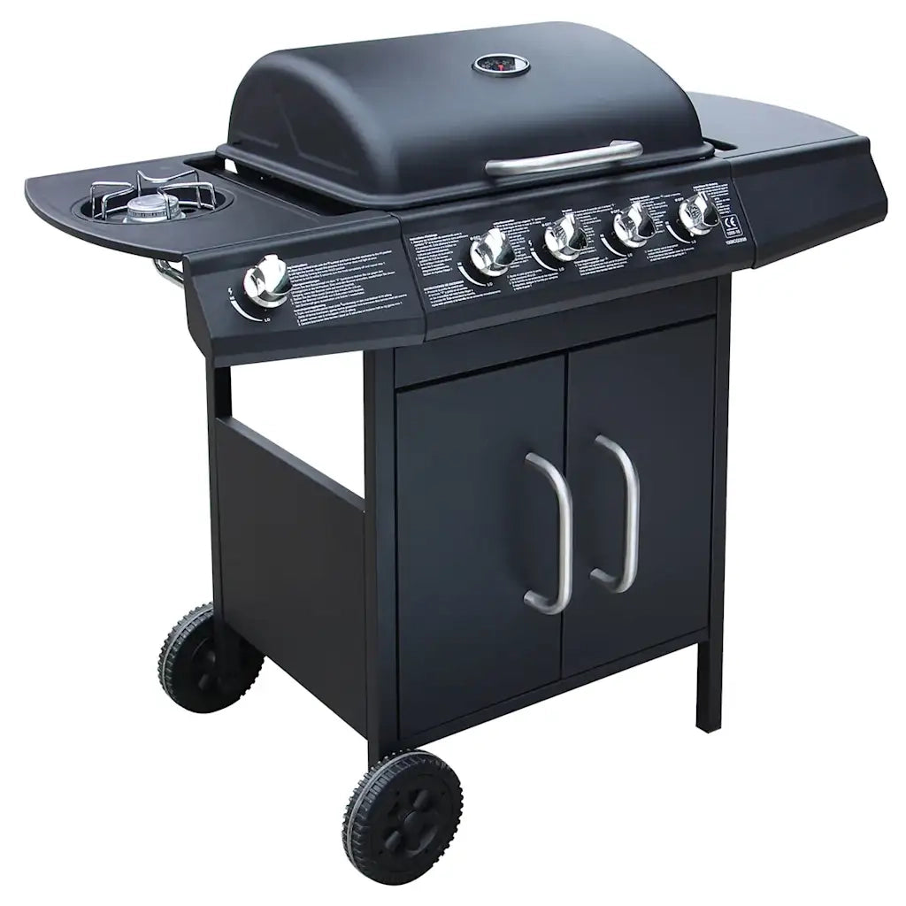 Barbecue e Griglia a Gas 4+1 Fornelli Nero CFW4807874
