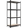 Scaffali per Carichi, Scaffalature a 4 Ripiani, in Metallo e MDF Scaffale, per Garage, Magazzino, Ripostiglio, Portante 520 kg, 40 x 80 x160 cm (Nero)